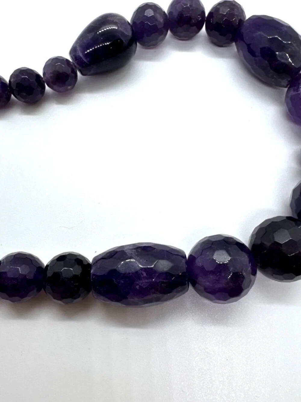 Jay King Amethyst Beaded Necklace Sterling Silver DTR Faceted 22” 96g Timeless